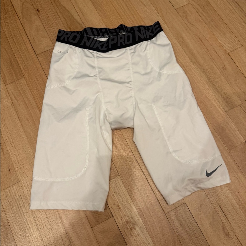Nike Football Pro Combat Dri-FIT White Compression Shorts